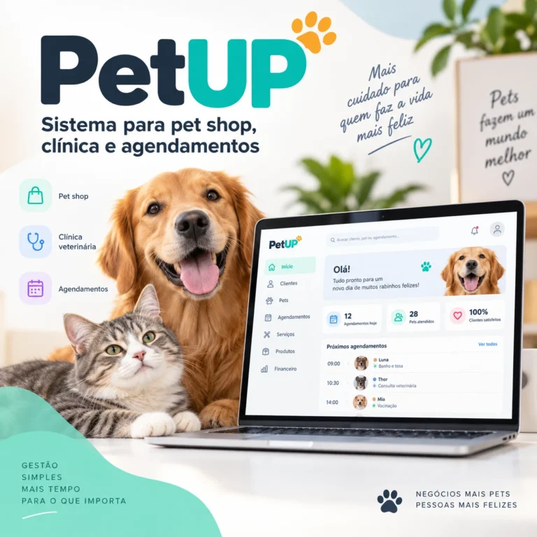 PetUP sistema para pet shop clínica e agendamentos