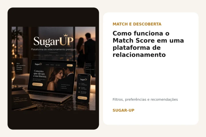 Match Score, filtros, preferências e recomendações em plataforma de relacionamento SUGAR-UP