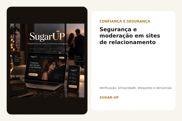 Segurança, moderação, privacidade, bloqueios e denúncias em site de relacionamento SUGAR-UP
